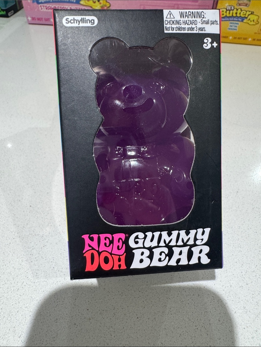 Schylling Nee Doh Purple Gummy Bear Squeezable Sensory Toy